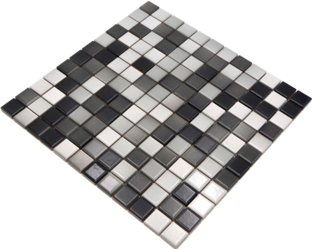 Jasba Agrob Buchtal Fresh Mosaik Keramik Steinzeug white grey mix glänzend k.A. Küche Bad Dusche JBF221