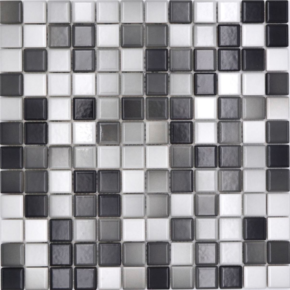 Jasba Agrob Buchtal Fresh Mosaik Keramik Steinzeug white grey mix glänzend k.A. Küche Bad Dusche JBF221