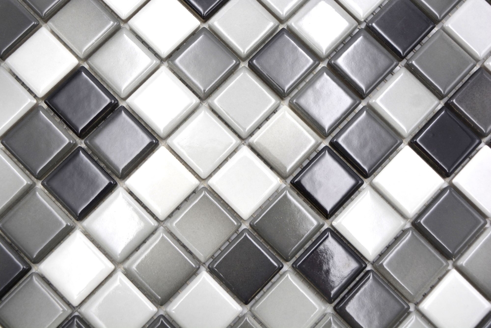 Jasba Agrob Buchtal Fresh Mosaik Keramik Steinzeug white grey mix glänzend k.A. Küche Bad Dusche JBF221