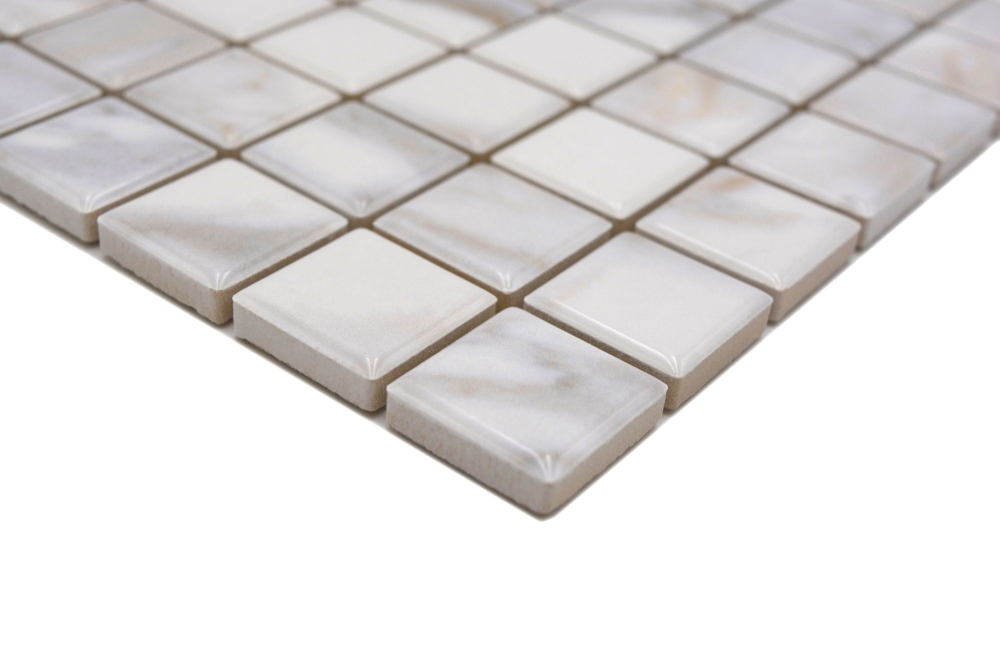Jasba Agrob Buchtal Marble & More Mosaik Keramik Steinzeug carrara Optik white glänzend Mamoroptik Küche Bad Dusche JBMM17