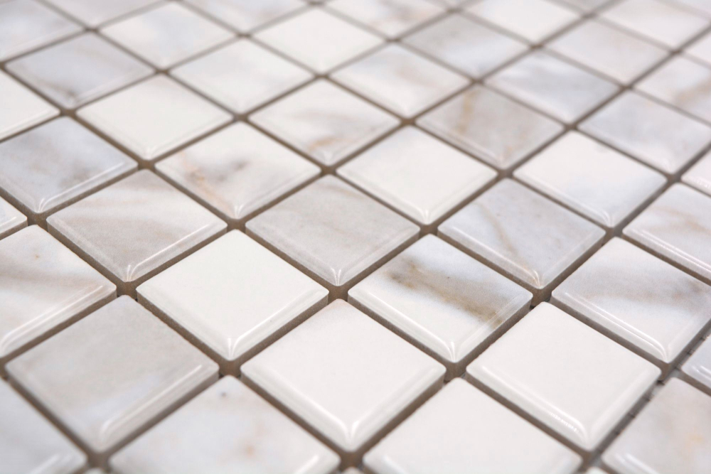 Jasba Agrob Buchtal Marble & More Mosaik Keramik Steinzeug carrara Optik white glänzend Mamoroptik Küche Bad Dusche JBMM17