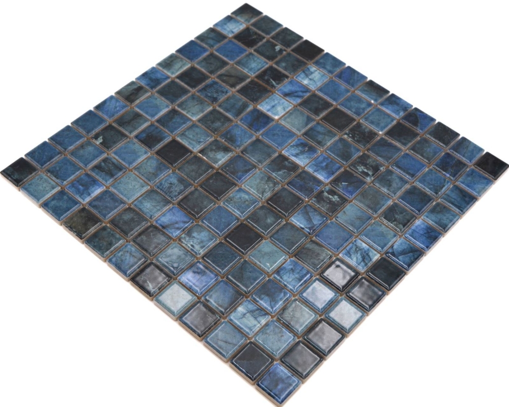 Jasba Agrob Buchtal Marble & More Mosaik Keramik Steinzeug labradorit blue glänzend Mamoroptik Küche Bad Dusche JBMM20