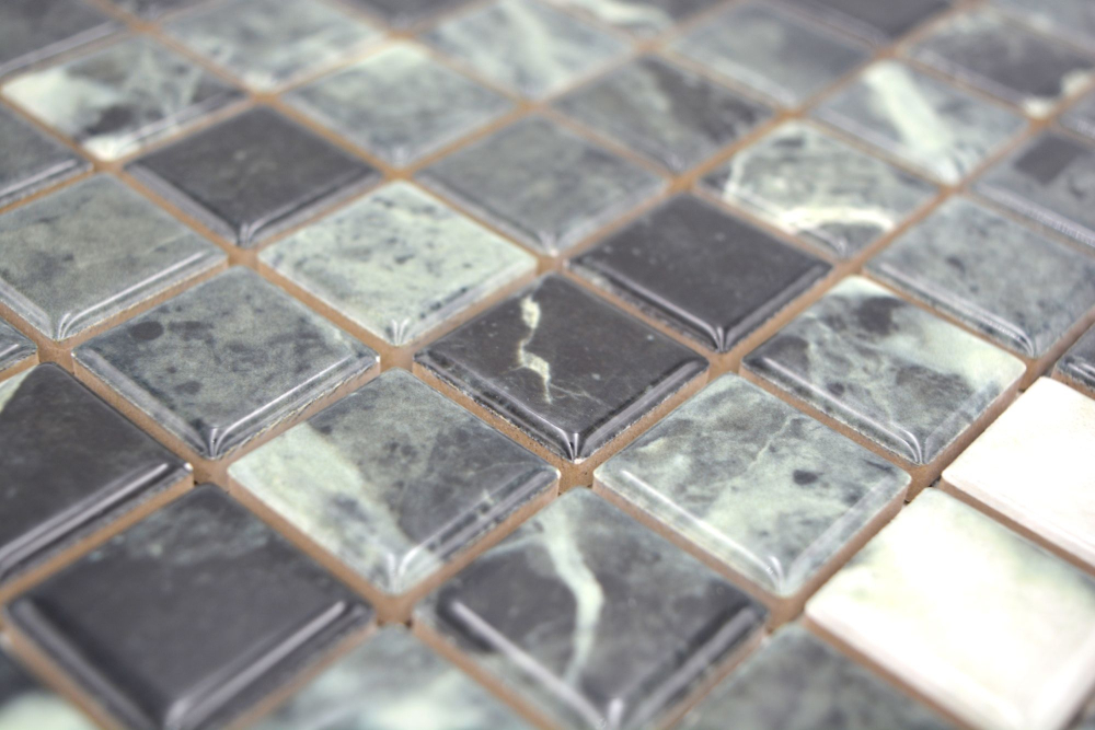 Jasba Agrob Buchtal Marble & More Mosaik Keramik Steinzeug verde alpi glänzend Mamoroptik Küche Bad Dusche JBMM21