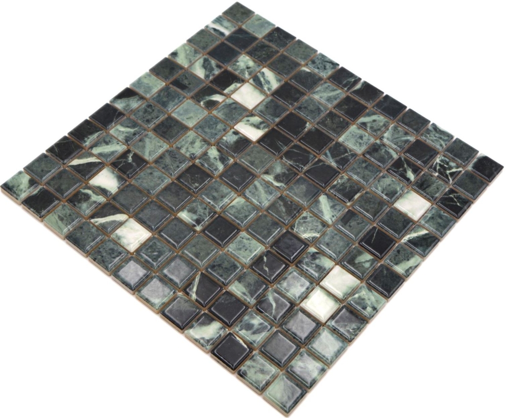 Jasba Agrob Buchtal Marble & More Mosaik Keramik Steinzeug verde alpi glänzend Mamoroptik Küche Bad Dusche JBMM21