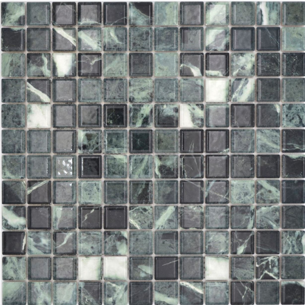 Jasba Agrob Buchtal Marble & More Mosaik Keramik Steinzeug verde alpi glänzend Mamoroptik Küche Bad Dusche JBMM21