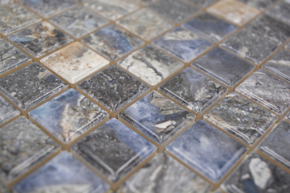 Jasba Agrob Buchtal Marble & More Mosaik Keramik Steinzeug illusion dark glänzend Mamoroptik Küche Bad Dusche JBMM22
