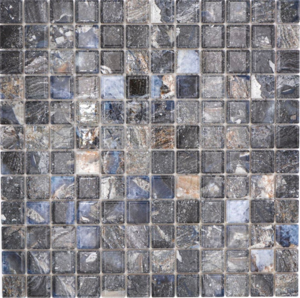 Jasba Agrob Buchtal Marble & More Mosaik Keramik Steinzeug illusion dark glänzend Mamoroptik Küche Bad Dusche JBMM22