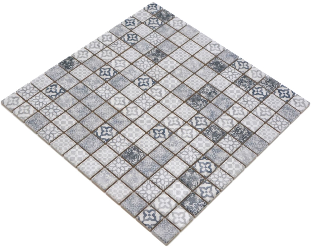 Jasba Pattern Mosaik Keramik Steinzeug grau matt Retrooptik Küche Bad Dusche JBPV02