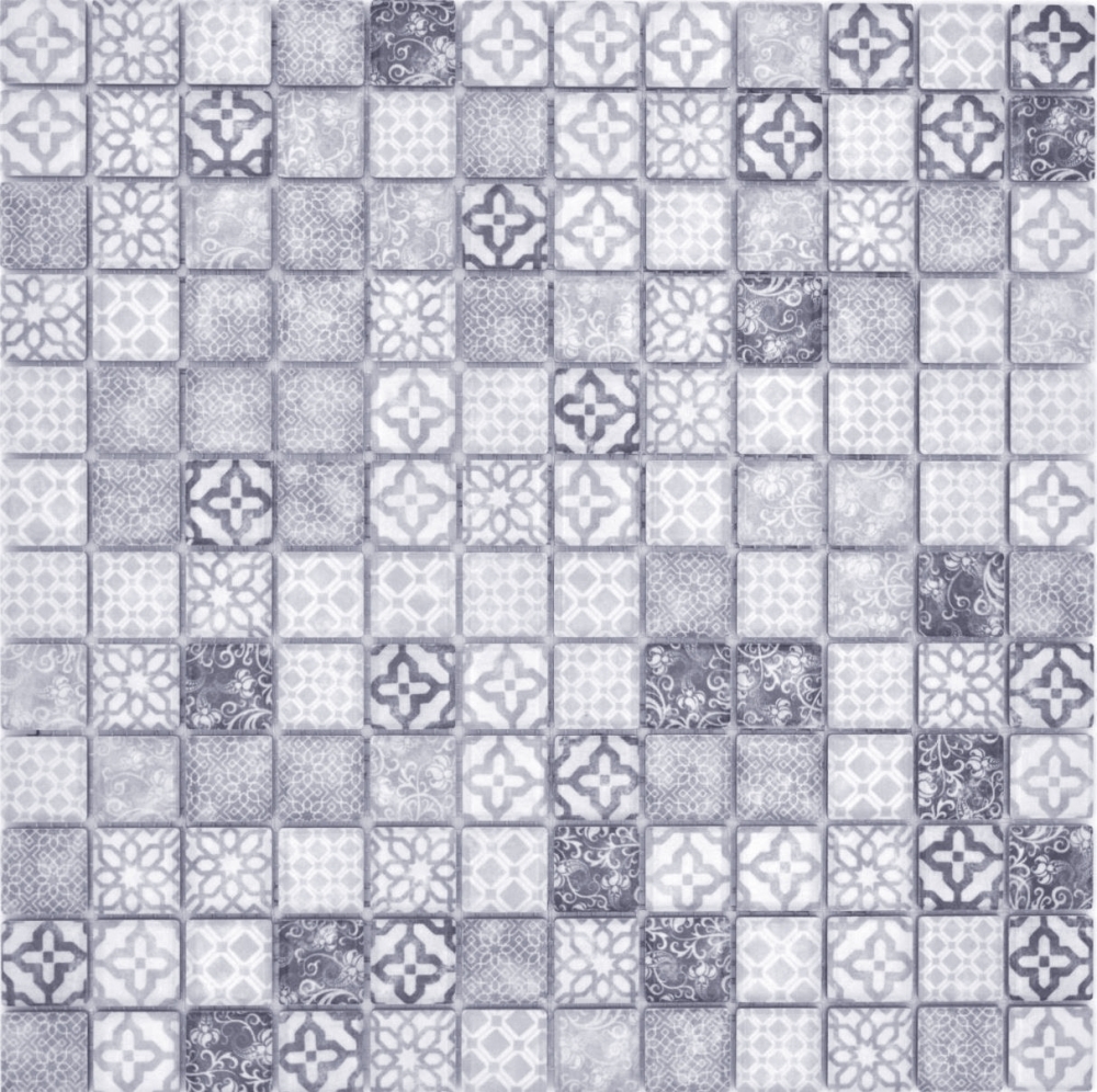 Jasba Pattern Mosaik Keramik Steinzeug grau matt Retrooptik Küche Bad Dusche JBPV02