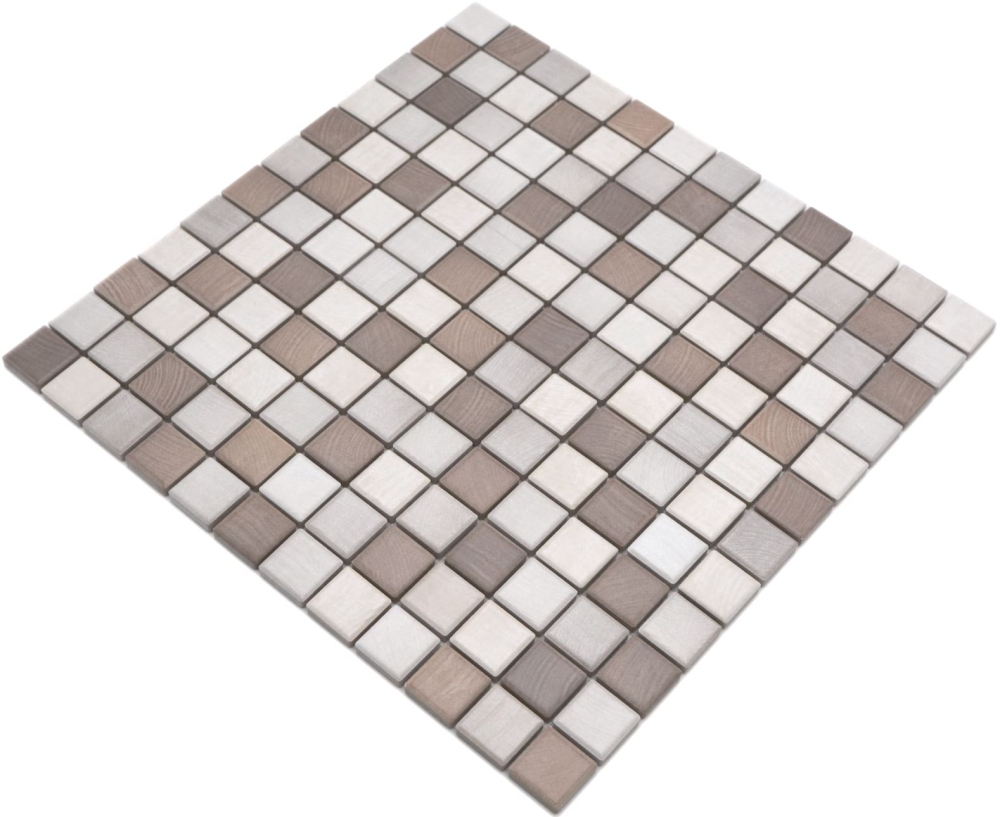 Mosaik Holzoptik Keramik Steinzeug wood-mix matt - 10 Mosaikblaetter