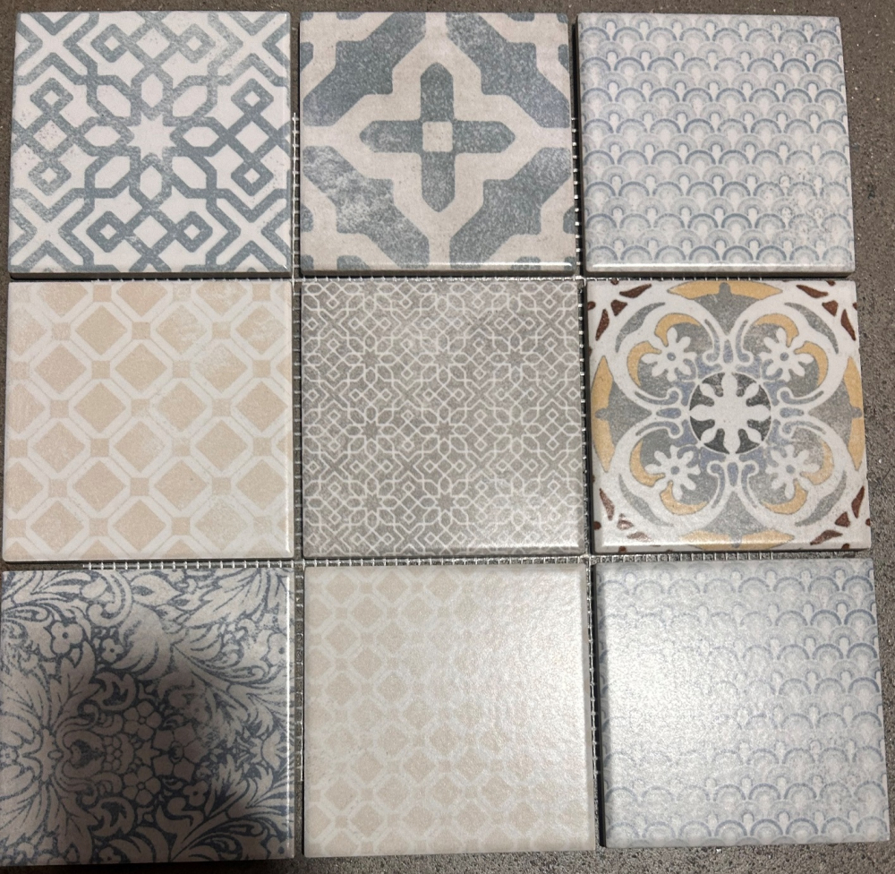 Mosaik Retrooptik Keramik Steinzeug mehrfarbig matt - 10 Mosaikblaetter