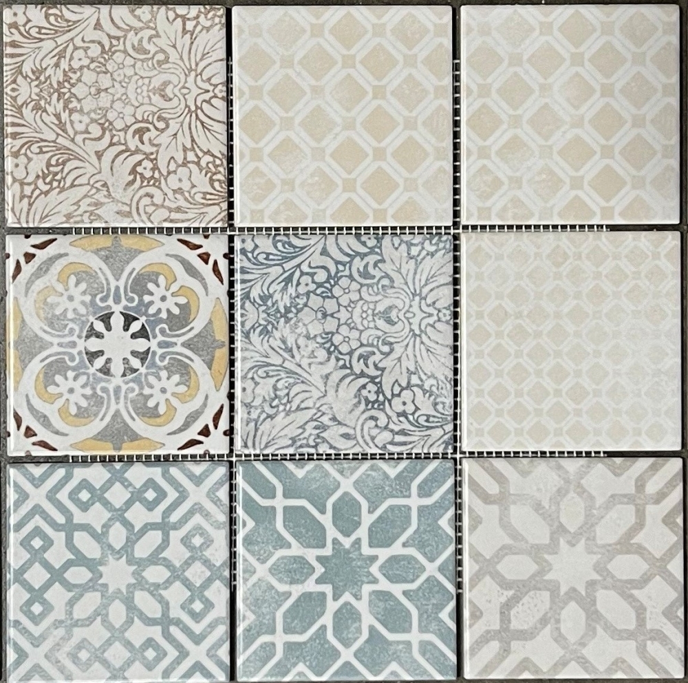 Jasba Pattern mosaique Ceramique gris multicolore mat retro cuisine salle de bain douche JBPV20 - Kopie