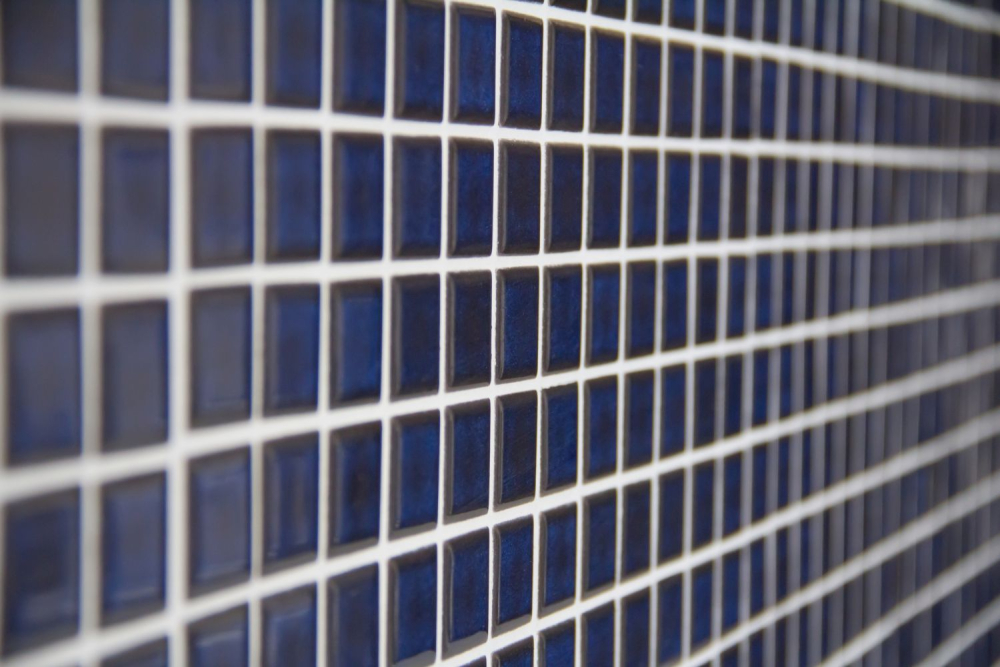 Keramikmosaik Mosaiknetz kobaltblau glänzend Poolmosaik Schwimmbadmosaik 18-0405