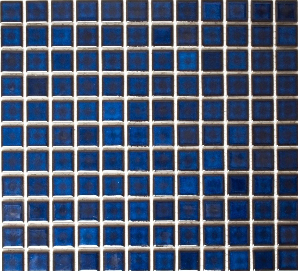 Mosaik Keramik kobaltblau glaenzend - 10 Mosaikblaetter
