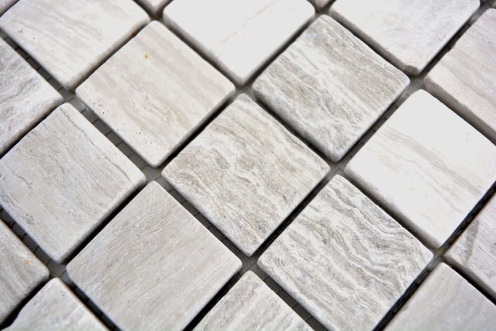 Mosaico cuadrado uni rayas gris marmol gris mate