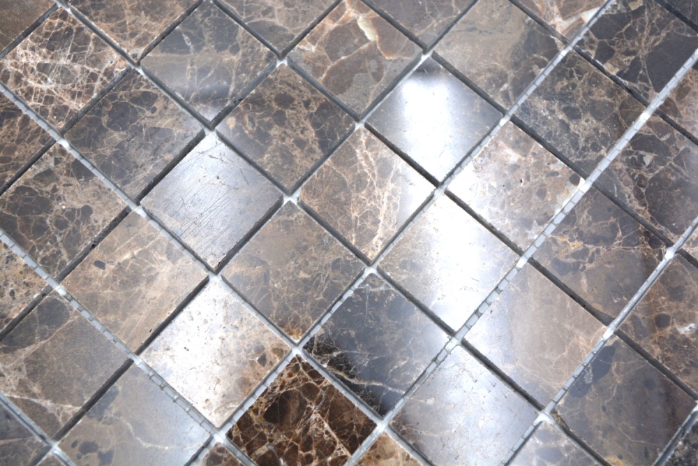 Mosaic square Impala brown polished marble mix