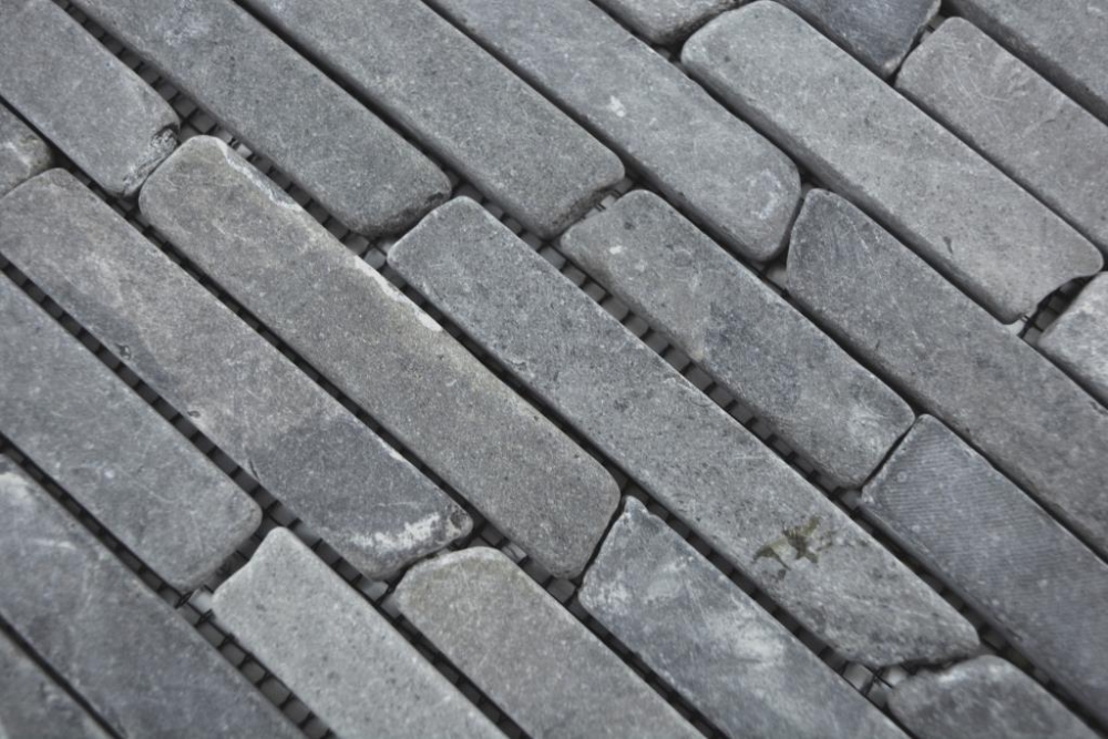 Mosaique Brick uni Nero Marquina Marbre aspect maconnerie noir mat