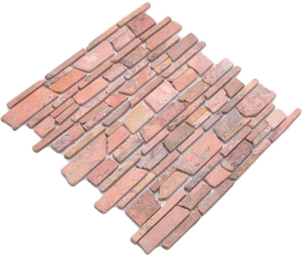 Mosaique Brickmosaik uni Rossoverona Marbre aspect maconnerie rouge mat