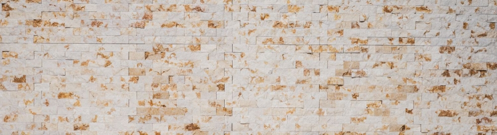 Splitface mosaico azulejo de marmol 3D piedra natural pared Ladrillo soleado oro beige 42-X3D46
