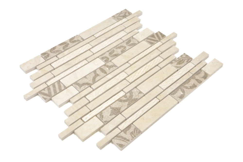 Mosaique composite Marbre Ceramique mix beige 2F Mix pierre naturelle mate