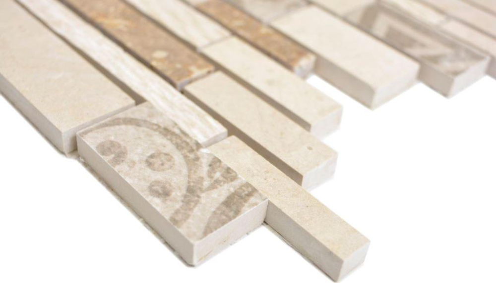 Marmol Mosaico Ceramico Piezas Mosaico Marron Beige Crema Mezcla Azulejo Backsplash - 180-B0327B