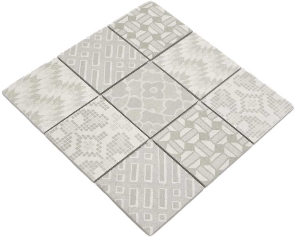 Mosaico quadrato PICO BIANCO ceramica effetto retro multicolore opaco