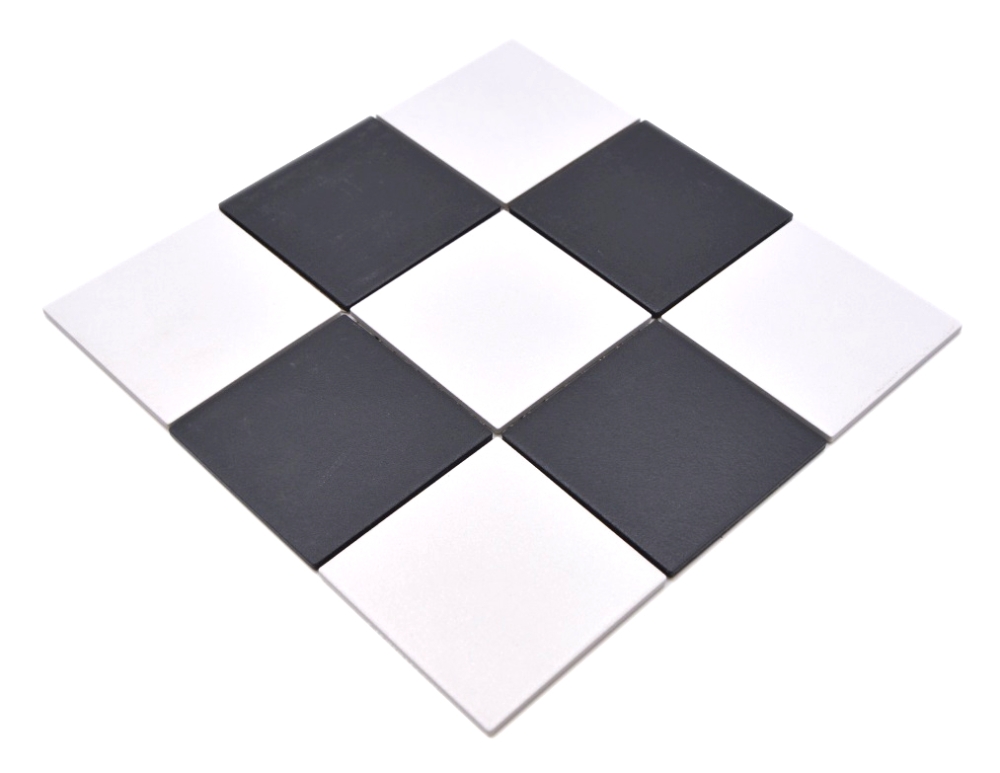 Tablero de ajedrez cuadrado mosaico negro blanco ceramica aspecto tablero de ajedrez mezcla mate R10B
