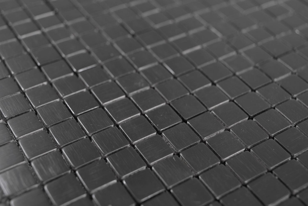 selbstklebendes Aluminium Mosaik Metalloptik Schwarz Matt Gebürstet Fliesespiegel Wandfliese - 200-L1B