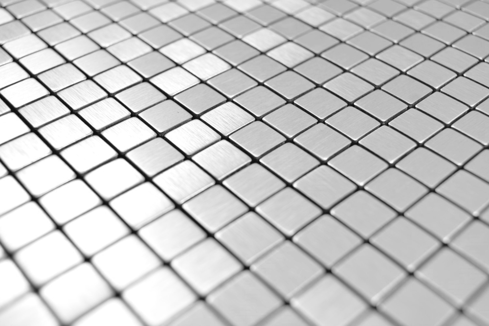 selbstklebendes Aluminium Mosaik Metalloptik Silber Matt Gebürstet Fliesespiegel Wandfliese - 200-L5S