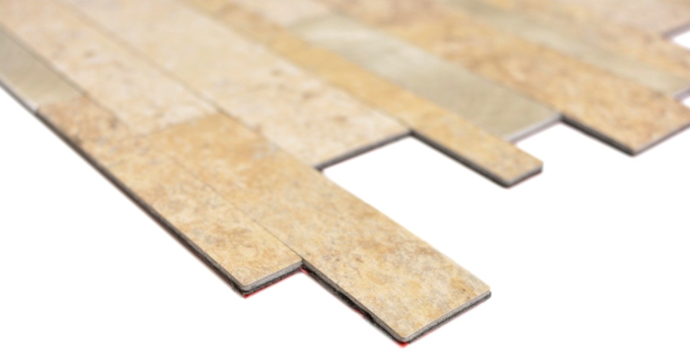 Mosaik Selbstklebend Steinoptik Vinyl braungold matt - 10 Mosaikblaetter
