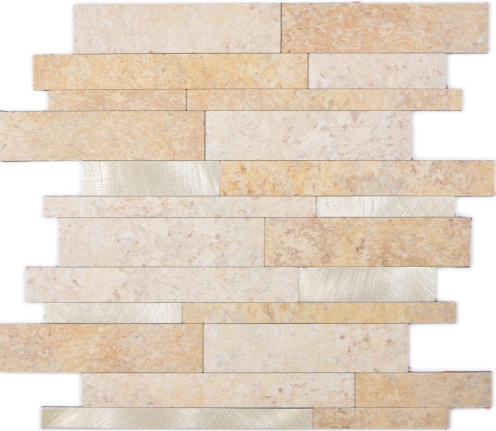 Mosaik Selbstklebend Steinoptik Vinyl braungold matt - 10 Mosaikblaetter