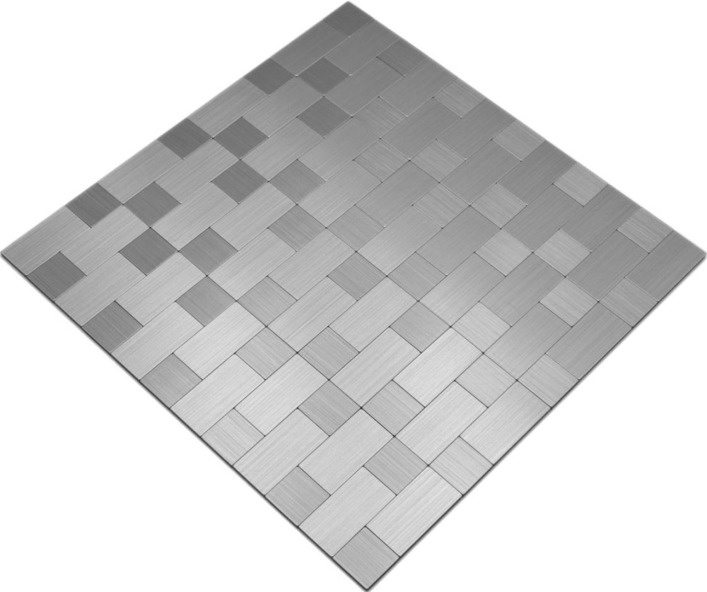 Mosaik Selbstklebend Kombination metall Aluminium Metall Metalloptik silber glänzend