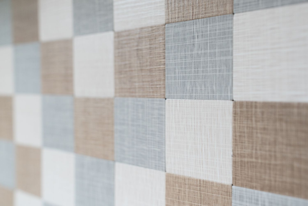 Mosaik Selbstklebend Quadrat metall mix Textiloptik Aluminium Metall creme beige grau matt