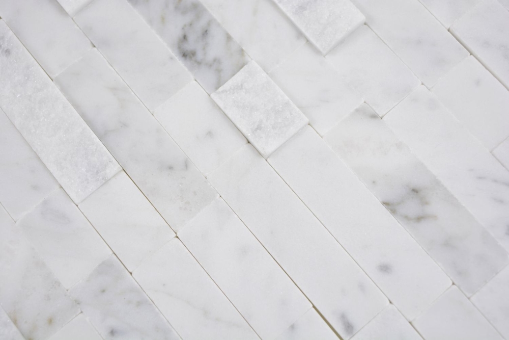 selbstklebender Wandverblender Steinwand Marmor Travertin Weiß Carrara Fliesenspiegel Wand - 200-M22