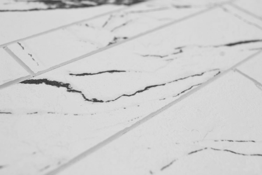 Wandpaneel Selbstklebende Mosaikmatte Vinyl Steinoptik weiß schwarz graue Carrara Optik Rechteckig