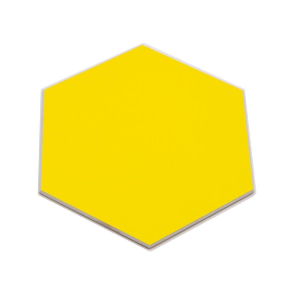 Selbstklebende Hexagon Vinyl Mosaikfliese gelb