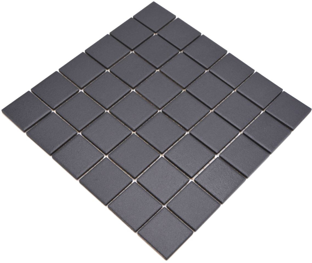 Mosaik Fliese schwarz anthrazit Keramikmosaik rutschsicher 14-0311-R10