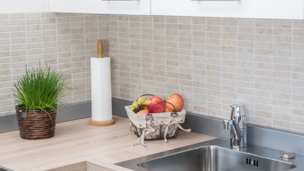 Mosaik Stäbchen Steinoptik hellbeige Keramik matt