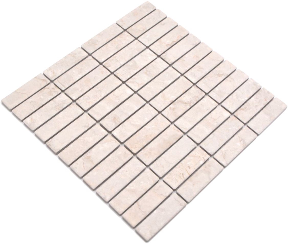 Mosaik Stäbchen Steinoptik hellbeige Keramik matt