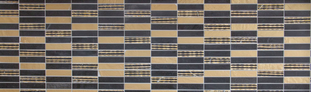 Baguettes de mosaique or noir mosaique de marbre 40-STN79