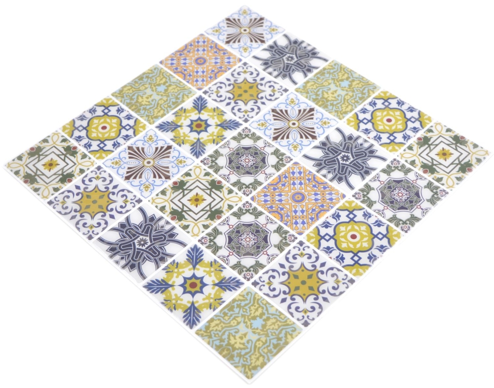 Mosaique Autocollant Vinyl Squares Retro color retro multicolore brillant