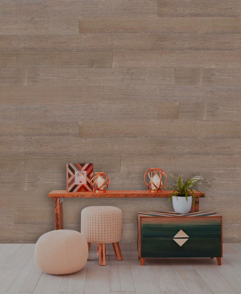 Revestimiento mural Panel autoadhesivo Woodland Rock gris NB efecto madera gris mate