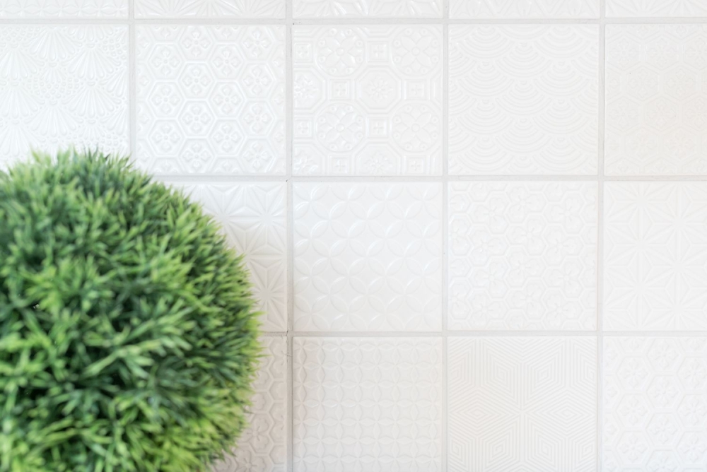 Mosaico quadrato Spirit in ceramica bianca effetto retro opaco