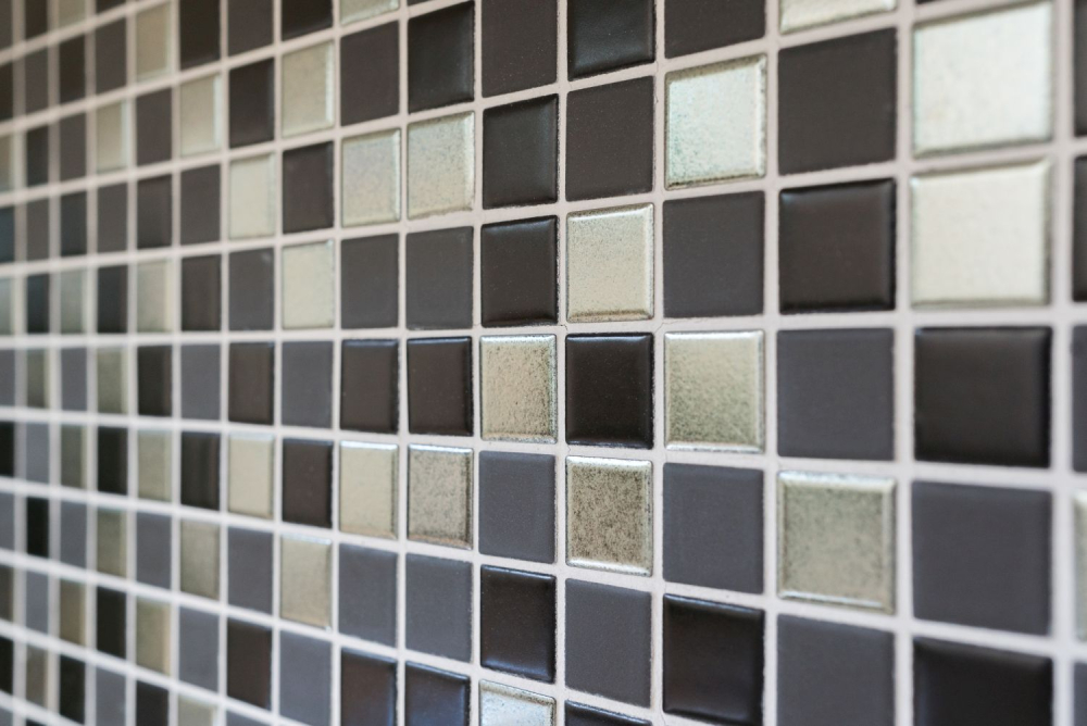 Mosaico ceramico Mosaico ceramico negro plata gris antracita 18-0317 - Kopie