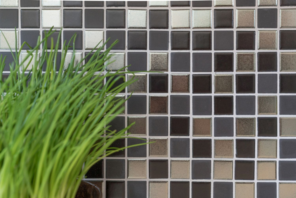 Mosaico ceramico Mosaico ceramico negro plata gris antracita 18-0317 - Kopie