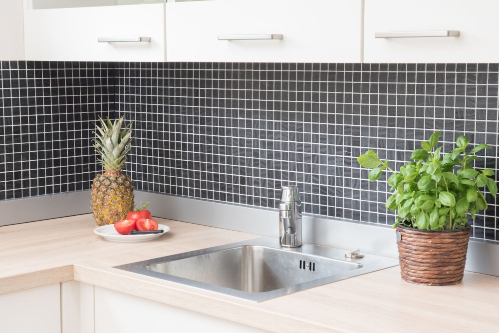 Mosaique Carre ECO uni noir anthracite verre mat