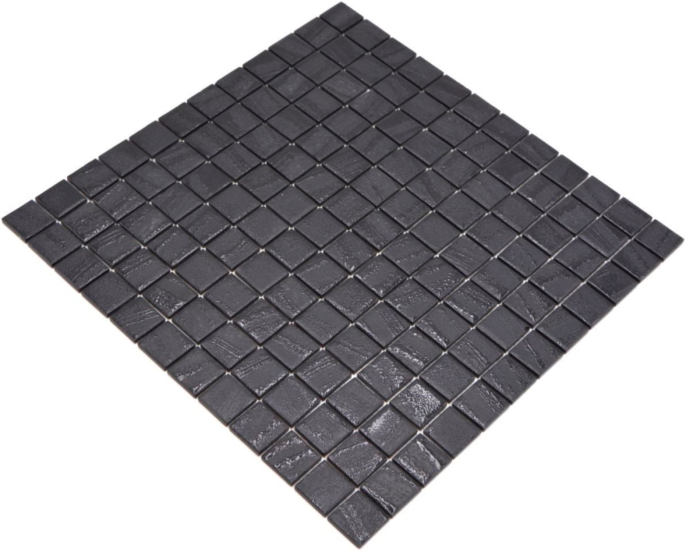 Mosaique Carre ECO uni noir anthracite verre mat