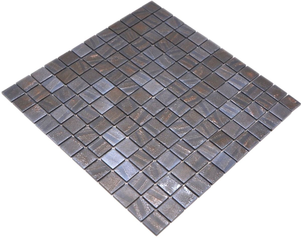 Mosaique Carre ECO uni bronze oxide verre mat