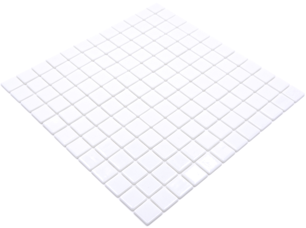 Mosaikfliese Poolmosaik Schwimmbadmosaik weiss Glasmosaik Duschtasse - 220-100T