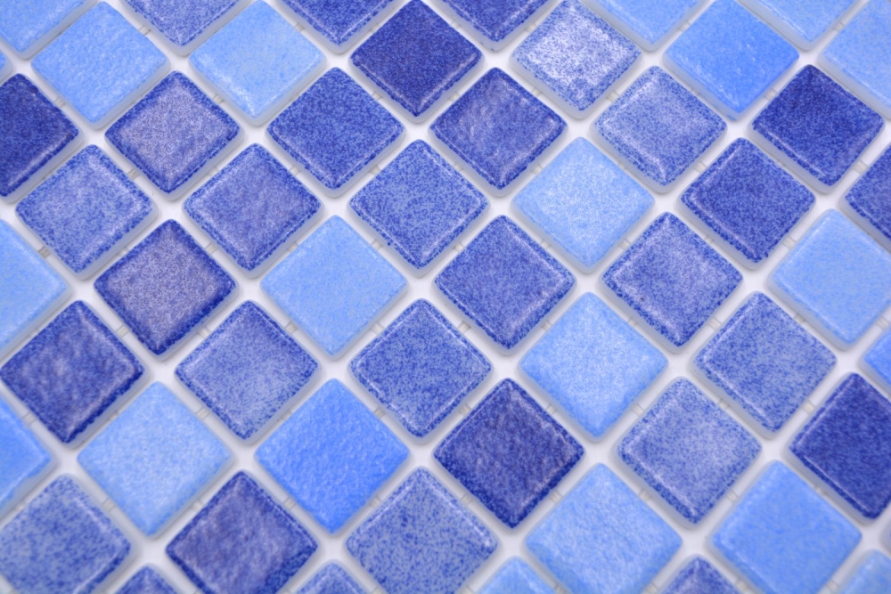 Mosaikfliese Poolmosaik Schwimmbadmosaik blau mix antislip rutschsicher - 220-1158T